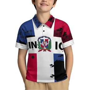 Puerto Rico Flag Boys Boys Active Polo Polo Soft Soft Golf Derts Short