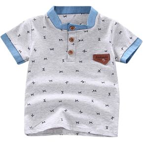 Toddler Boys Girls Polo Shirt Short Sleeve Polka Dot Half Button up T-Shirt Tops Kids Baby Golf Tennis Tee Clothes