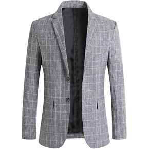 Men's Casual Slim Fit Sport Coat Solid 2 Button Notched Lapel Suit Jacket Lightweight Daily Prom Tuxedo Blazer