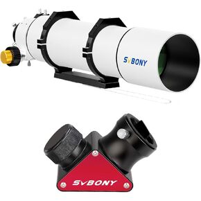 SV48P 102mm Large Aperture Telescope for Adults high Powered, F6.5 Refractor OTA Bundle with SV188P Dielectric Mirror Star Diagonal, for Planetary Observing Visual