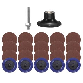 Harfington 22pcs تغيير الأقراص السريعة تغيير أقراص 2 "قفل لفة مع 1/4" حامل وسادة ساق 240 قرص تكييف سطح الحصباء لإزالة الصدأ البولندية