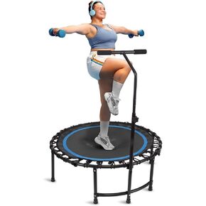 SereneLife 40" Inch Portable Fitness Trampoline – Sports Trampoline with Adjustable Handrail for Indoor and Outdoor Use – Professional Round Jumping Trampoline – Cardio Trampoline in Saudi Arabia