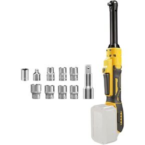 3/8" Extended 6" Cordless Ratchet Wrench for DEWALT 20V MAX Battery (No Battery), 74Ft-Lbs Brushless Power Electric Ratchet with 8 Metric Sleeves, 1/4" Adapter, 3" Extension Bar, Built-in LED Light