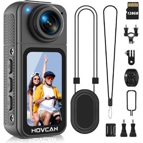 S70 Body Camera with Audio and Video Recording, HD 1520P Body Cam with 180° Rotating Lens, Thumb Size Hands Free Recording Body Worn Camera, Portable Camcorder for Work (64GB, Black)