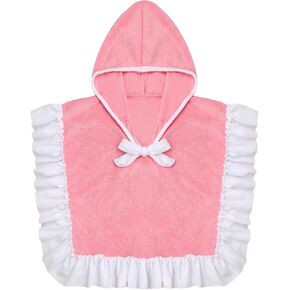 ACSUSS Toddler Swim Cover-up Baby Girls Hooded Poncho Swimsuit for Beach Pool Surf