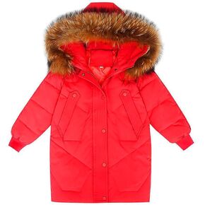 Baby Mid-Length Hooded Coat Solid Color Thickened Jacker Fall Winter Long Sleeve Zip-up Outwear for Girls and Boys