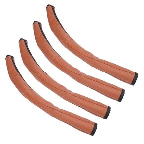 4pcs Baby Stroller Handle Cover PU Leather Washable Armrest Covers Bumper Pushchair Handlebar Sleeve Removable Grip Bar Replacement Accessories (Brown)