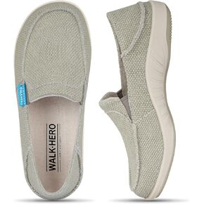 Slip On Shoes Women, Comfortable Loafers for Women Shoes with Arch Support, Orthopedic Walking Boat Shoes Women, Indoor Outdoor House Shoes with Non-Slip Rubber Sole