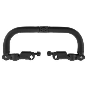 Baby Stroller Bumper Bar, Adjustable Angle Armrest Handle Crossbar Stroller Accessory, Universal Stroller Bumper Bar with Center Button, Removable Stroller Crossbar, Black PU Leather