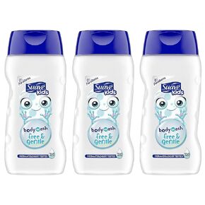 Suave Kids Body Wash - Free & Gentle - Tear Free - 0% Parabens - Net Wt. 12 FL OZ (355 mL) Per Bottle - Pack of 3 Bottles