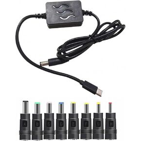Type C DC24V Power Supply Charging Cable with Multiple Adapters for LED Lights and Security Cameras Power Supply