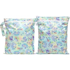 Bumkins Disney Aloha Stitch Wet Bag & Wet Dry Bag, Waterproof Fabric