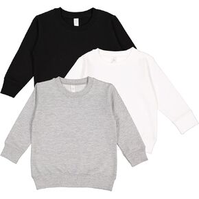 RABBIT SKINS Toddler Boy & Girl Fleece Long Sleeve Pullover Sweatshirt| 2T to Size 7, 3 Pack Bulk Set