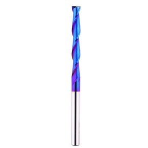 Extra Long 4 Inch Upcut Spiral CNC Router Bit 1/4 Inch Shank,2 Inch Cutting Length Solid Carbide with NACO Coating End Mill for Wood Cut, Trimming, Carving,Engraving