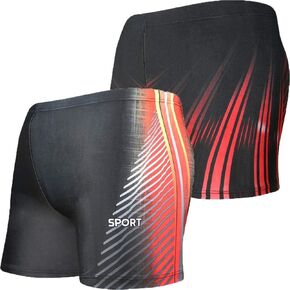 Monvecle Men's 2 Pack Compression Quick Dry Rapid Swim Square Leg Jammer Swimsuit Boxer Briefs Shorts
