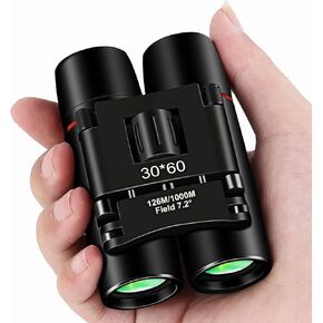 30x60 Binoculars for Adults and Kids,BAK4 Prism Waterproof Lightweight Foldable Easy Focus Small Compact Binoculars for Bird Watching, Hunting,Concerts,Travel,Hiking