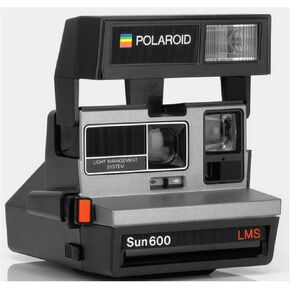 Polaroid 600 SUN600 LMS Flash Flash Camera مع حزام للتصوير الفوري (الفضة والأسود) (متجدد)