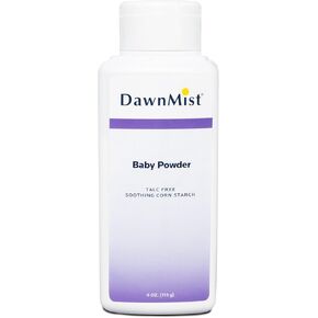 Dukal DawnMist Baby Powder – Cornstarch Formula, 4 oz. – Pack of 2 – Gentle, Softening Powder for Babies, Adults, and Daily Use
