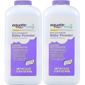 Pure Cornstarch Baby Powder with Lavender and Chamomile (22 oz - 2 Pack)