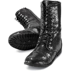 Balera Glitter Combat Boots with Zipper for Women Perfect for Dance