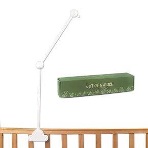 27 Inches Crib Mobile Arm - 360 Rotating, White Wooden, Adjustable Accessories, Safe Anti-Slip Set, Mobile Holder