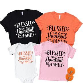 Blessed and Thankful Family Thanksgiving Outfits Matching Sets, Family Thanksgiving Pajama Matching Shirts, Thanksgiving Family Shirts, Fall Family Shirts, Thanksgiving 2021