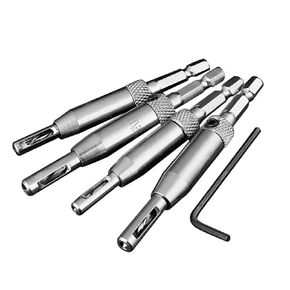 4pcs Door Lock & Hinge Drill Bit Set Self Centering Hole HSS Hex Shank Wood Tool Hole Saw DIY Price