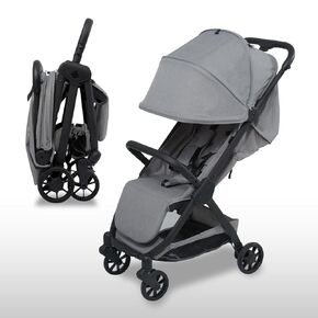 Pika Baby Stroller – Lightweight, Compact, Auto-Folding Design with Adjustable Footrest, UV Canopy, Mesh Window, and Travel Friendly – Perfect for Newborns to 55 lbs
