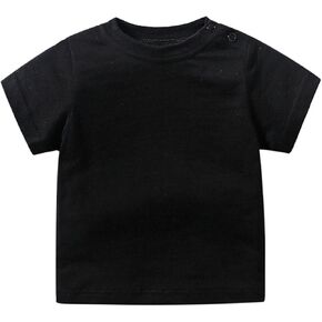 Infant Baby Toddler Boys T Shirt Tops Short Sleeves Solid Color Soft Cotton Comfortable Outdoor T Shirt