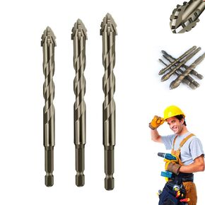 Relaxrich 4 Flute Drill Bit Set,High-Strength 4-Flute Serrated Eccentric Drill Bit Kit,New Four Flute Sawtooth Eccentric Drill bit,High Hardness Sawtooth Skewed Head for Metal (4+5+6+8+10+12)