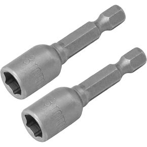 2 Pcs 1/4" Hex Shank 10mm Magnetic Nut Driver Bit - Quick-Change Nut Driver Bit for Power Drill Impact Drivers - 1.89" Length