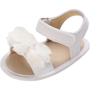 Baby Infant Girls Open Toe Barefoot Sandals Adjusted Lace Strap Flat Wide Shoes Newborn Summer Lightweight Sandals