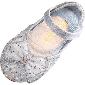 Fashion Spring and Summer Girls Sandals Party Dress Dance Show Princess Shoes Pearl Rhinestone Bowknot Baby Girls Shoes (Pink, 18-24 Months)