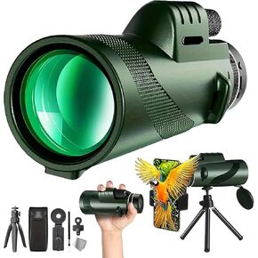 Stscope360 Monocular, Stethoscope 360 Monocular Set High Powered, STS Scope 360, Portable HD Night Vision Long Range with Phone Adapter & Tripod (Black, 80x100)