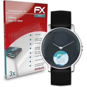 Screen Protector compatible with Withings Steel HR 36mm Protector Film, ultra clear and flexible FX Screen Protection Film (3X)