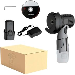 12V Mini Angle Grinder with Cutting Disc, 15,000 RPM Mini Circular Saw Cordless Angle Grinder Tool, Portable Handheld Angle Grinding Tool for Cutting Polishing, Batteries and Charger (With 1 Battery)