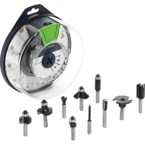 Festool 498979 10-Piece Router Bit Box Set, 8mm Shank