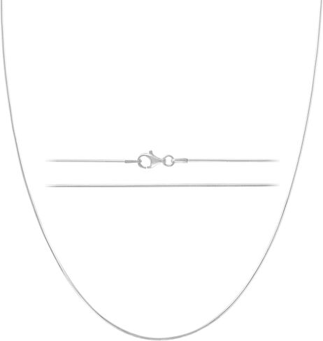 KISPER Silver 8 Sided Snake Chain Necklace –Thin, Dainty, 925 Sterling Silver Jewelry for Women & Men with Lobster Clasp – Made in Italy in Saudi Arabia