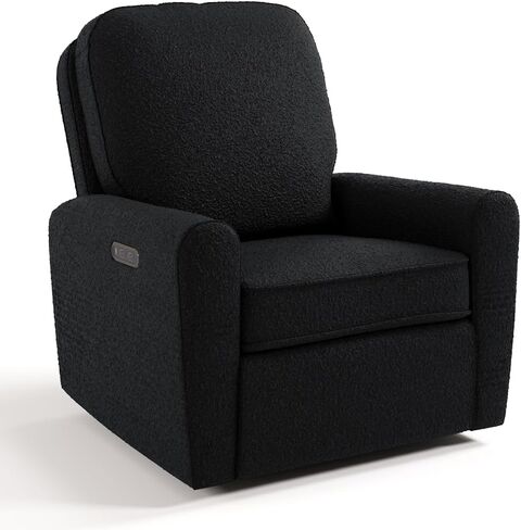 Storkcraft Amalfi Deluxe Power Recliner Swivel Glider (Ivory Boucle)-كرسي الطاقة الإلكترونية المتميز للحضانة ، يشمل ميناء شحن USB-A & USB-C ، كرسي Rocking Glider in Kuwait