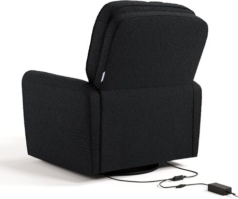 Storkcraft Amalfi Deluxe Power Recliner Swivel Glider (Ivory Boucle)-كرسي الطاقة الإلكترونية المتميز للحضانة ، يشمل ميناء شحن USB-A & USB-C ، كرسي Rocking Glider in Kuwait