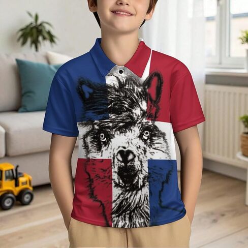 Zakqeik Puerto Rico Flag Boys Active Polo-Shirts Soft Golf-Shirts Short Sleeve in Saudi Arabia