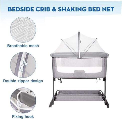 Baby Mosquito Net for Stroller,Mosquito Net Cover with 2-Way Zipper Mosquito for Bassinet/Bedside Sleeper/Travel Crib Portable & Durable Baby Insect Netting (White) in Saudi Arabia