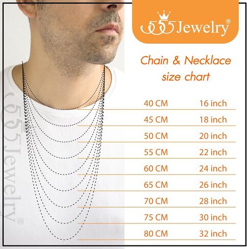 555Jewelry قلادة على شكل ثعبان من الفولاذ المقاوم للصدأ مقاس 1.2 مم للرجال والنساء، 16-28 بوصة in Saudi Arabia