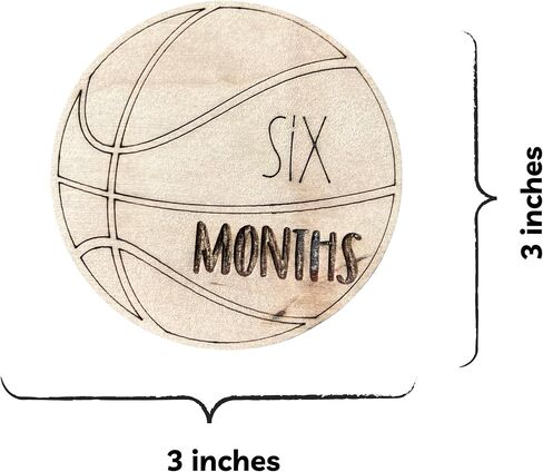 Wooden Monthly Milestone Cards – Set for Baby Photos – Newborn Milestone Discs – Engraved Wooden Baby Age Markers for Monthly Growth Photos – Perfect Baby Shower Gift (Football) in Saudi Arabia