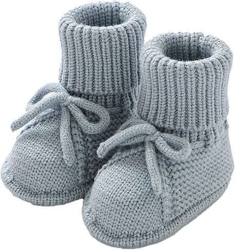 Newborn Baby Booties Sock Shoes Hand Knitting Crochet Boys Girls Infant Cozy Indoor Breathable Walking Shoes in Kuwait
