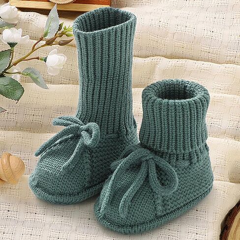 Newborn Baby Booties Sock Shoes Hand Knitting Crochet Boys Girls Infant Cozy Indoor Breathable Walking Shoes in Kuwait