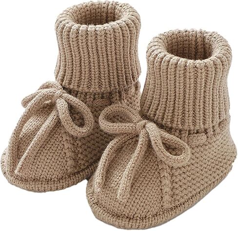 Newborn Baby Booties Sock Shoes Hand Knitting Crochet Boys Girls Infant Cozy Indoor Breathable Walking Shoes in Kuwait