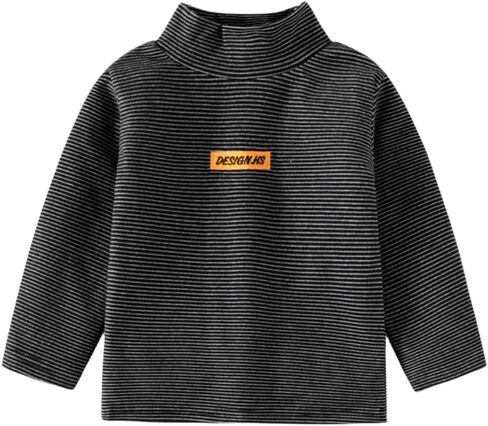 Meufam Little Boys Girls Thermal Tops Striped Long Sleeve Underwear Soft Turtleneck Undershirt Fall Winter T-Shirt for Baby in Saudi Arabia