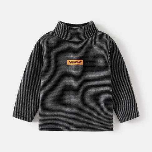 Meufam Little Boys Girls Thermal Tops Striped Long Sleeve Underwear Soft Turtleneck Undershirt Fall Winter T-Shirt for Baby in Saudi Arabia
