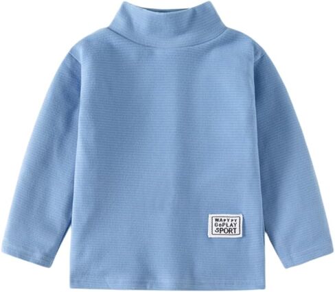 Meufam Little Boys Girls Thermal Tops Striped Long Sleeve Underwear Soft Turtleneck Undershirt Fall Winter T-Shirt for Baby in Saudi Arabia